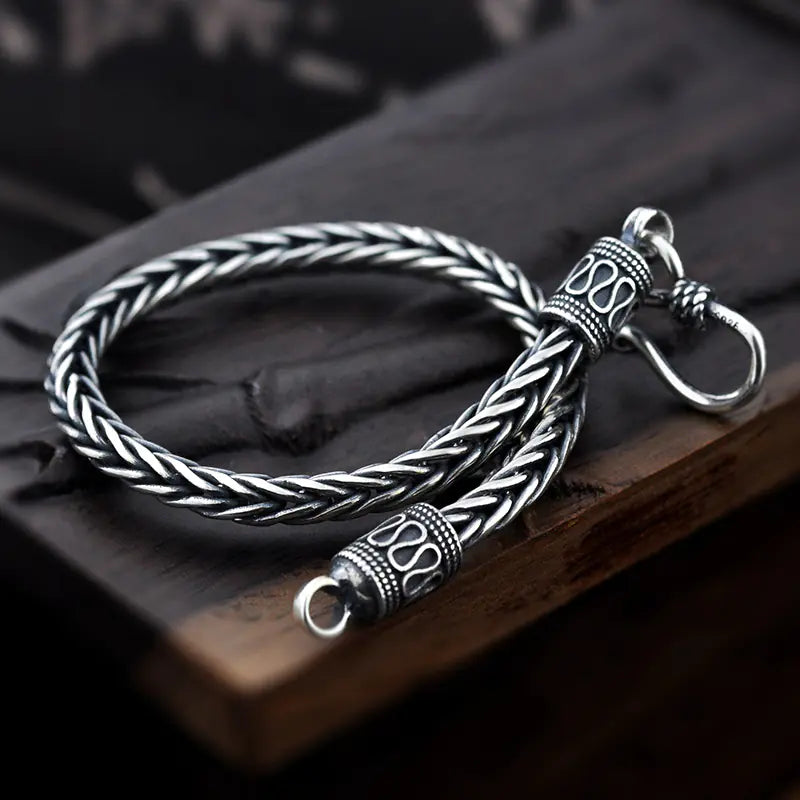 Handmade "Rope Chain" Sterling Silver Ornamental Bracelet