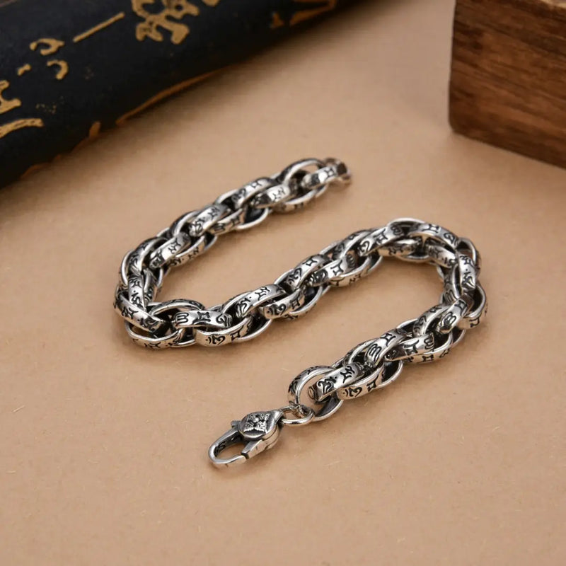 "MANTRA" Sterling Silver Bracelet