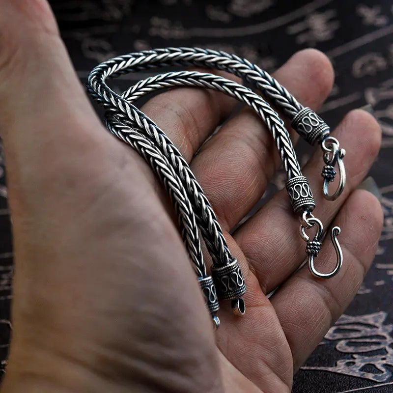 Handmade "Rope Chain" Sterling Silver Ornamental Bracelet